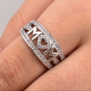 NEW 925 Sterling silver Diamond MOM Ring